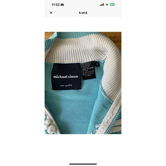 Michael Simon New York Wm’s M Snowflake Sweater Full Zip 3D Texture Silk Blend - Picture 4 of 6